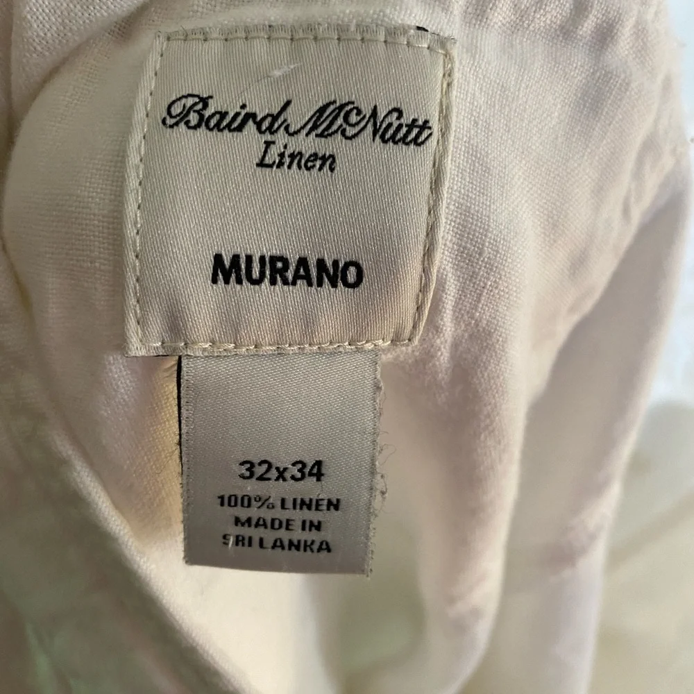 Baird McNutt White Linen Chinos Relaxed Fit, 32x34